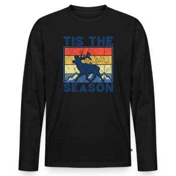 Chasse aux bois de cerf Chasse Saison de chasse - T-shirt manches longues Premium bio Homme - noir - Devant - Nico (187cm)