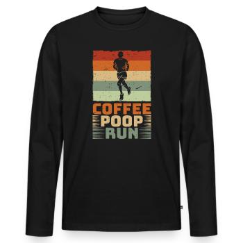 Coffee Poop Run Laufen Running - T-shirt manches longues Premium bio Homme - noir - Devant - Nico (187cm)