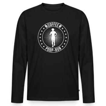 Drôle de coureur disant Marathon Running Training - T-shirt manches longues Premium bio Homme - noir - Devant - Nico (187cm)