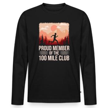 100 Mile Club Ultra Run Trail Running Ultrarunners - T-shirt manches longues Premium bio Homme - noir - Devant - Nico (187cm)
