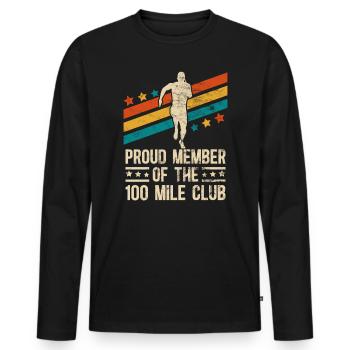 100 Mile Club Ultra Run Trail Running Ultrarunners - T-shirt manches longues Premium bio Homme - noir - Devant - Nico (187cm)