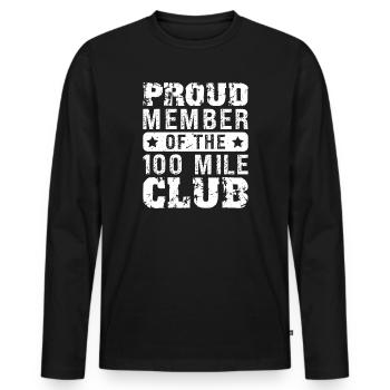 100 Mile Club Ultra Run Trail Running Ultrarunners - T-shirt manches longues Premium bio Homme - noir - Devant - Nico (187cm)