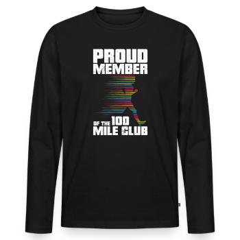 100 Mile Club Ultra Run Trail Running Ultrarunners - T-shirt manches longues Premium bio Homme - noir - Devant - Nico (187cm)