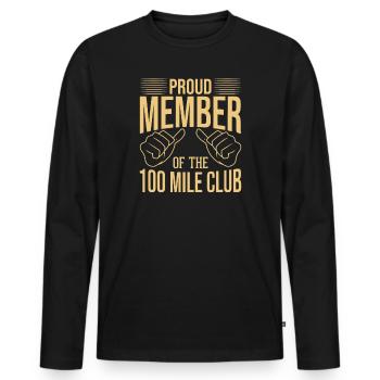 100 Mile Club Ultra Run Trail Running Ultrarunners - T-shirt manches longues Premium bio Homme - noir - Devant - Nico (187cm)