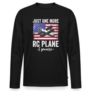 RC Airplane Model Making Model Airplane - Men's Premium Organic Long Sleeve Shirt - black - Front - Nico (187cm)