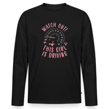 Examen du permis de conduire Examen de conduite - T-shirt manches longues Premium bio Homme - noir - Devant - Nico (187cm)