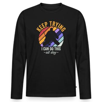 Field Hockey Goalie Hockey Goalie Saying - Men's Premium Organic Long Sleeve Shirt - black - Front - Nico (187cm)