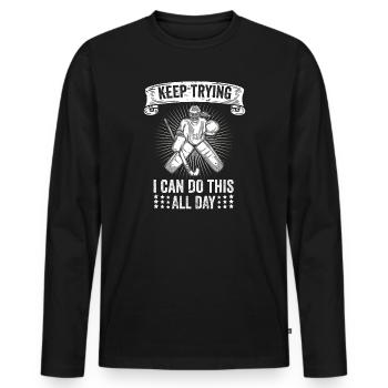 Field Hockey Goalie Hockey Goalie Saying - Men's Premium Organic Long Sleeve Shirt - black - Front - Nico (187cm)