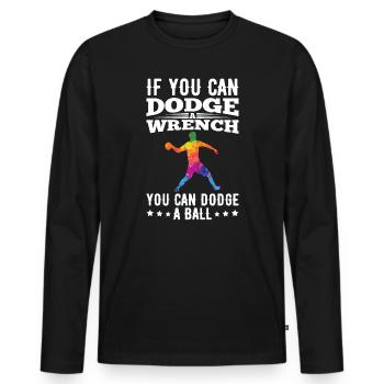 Sports d’équipe de ballon chasseur - T-shirt manches longues Premium bio Homme - noir - Devant - Nico (187cm)