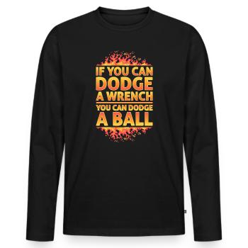 Sports d’équipe de ballon chasseur - T-shirt manches longues Premium bio Homme - noir - Devant - Nico (187cm)