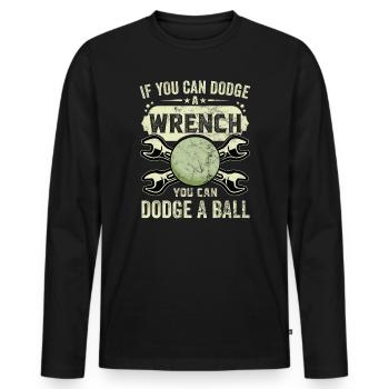 Sports d’équipe de ballon chasseur - T-shirt manches longues Premium bio Homme - noir - Devant - Nico (187cm)
