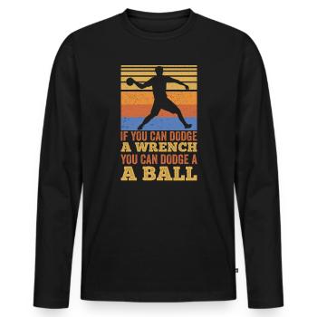 Sports d’équipe de ballon chasseur - T-shirt manches longues Premium bio Homme - noir - Devant - Nico (187cm)