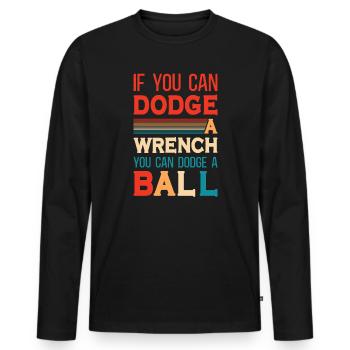 Sports d’équipe de ballon chasseur - T-shirt manches longues Premium bio Homme - noir - Devant - Nico (187cm)