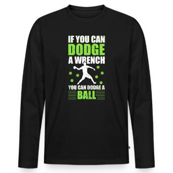 Sports d’équipe de ballon chasseur - T-shirt manches longues Premium bio Homme - noir - Devant - Nico (187cm)