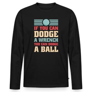 Sports d’équipe de ballon chasseur - T-shirt manches longues Premium bio Homme - noir - Devant - Nico (187cm)