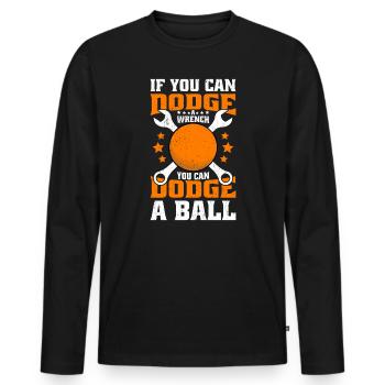 Sports d’équipe de ballon chasseur - T-shirt manches longues Premium bio Homme - noir - Devant - Nico (187cm)
