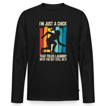 Funny Brazilian Jiu Jitsu Quote BJJ Women - Men's Premium Organic Long Sleeve Shirt - black - Front - Nico (187cm)