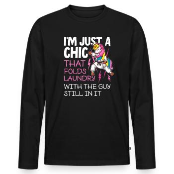 Funny Brazilian Jiu Jitsu Quote BJJ Women - Men's Premium Organic Long Sleeve Shirt - black - Front - Nico (187cm)