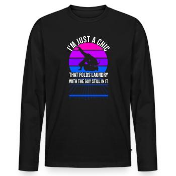 Funny Brazilian Jiu Jitsu Quote BJJ Women - Men's Premium Organic Long Sleeve Shirt - black - Front - Nico (187cm)