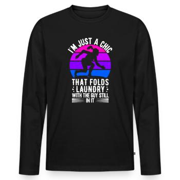 Funny Brazilian Jiu Jitsu Quote BJJ Women - Men's Premium Organic Long Sleeve Shirt - black - Front - Nico (187cm)