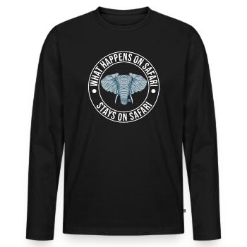 Was auf Safari passiert bleibt auf Safari Afrika - Männer Premium Bio Langarmshirt - Schwarz - Vorne - Nico (187cm)