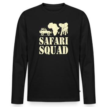 Safari Squad - African Safari Adventures - Men's Premium Organic Long Sleeve Shirt - black - Front - Nico (187cm)