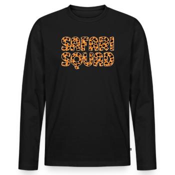 Safari Squad - African Safari Adventures - Men's Premium Organic Long Sleeve Shirt - black - Front - Nico (187cm)
