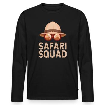 Safari Squad - African Safari Adventures - Men's Premium Organic Long Sleeve Shirt - black - Front - Nico (187cm)