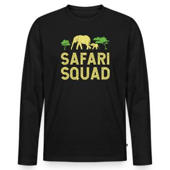 Safari Squad - African Safari Adventures - Men's Premium Organic Long Sleeve Shirt - black - Front - Nico (187cm)