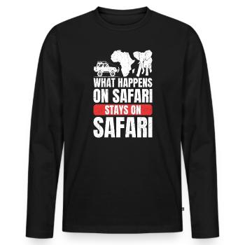 Africa Safari Animals Savannah Saying - Men's Premium Organic Long Sleeve Shirt - black - Front - Nico (187cm)