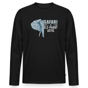 Safari is Elephantastic Safari Adventure Africa - Men's Premium Organic Long Sleeve Shirt - black - Front - Nico (187cm)