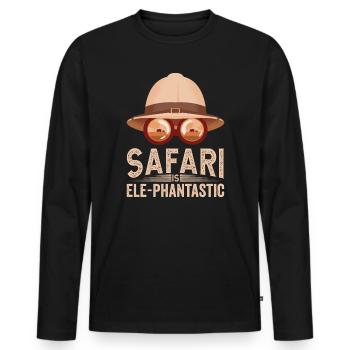 Safari is Elephantastic Safari Adventure Africa - Men's Premium Organic Long Sleeve Shirt - black - Front - Nico (187cm)