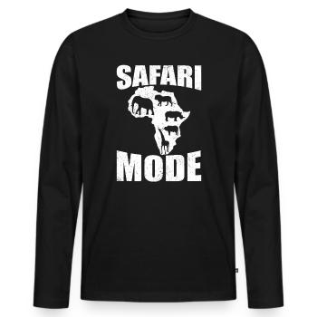 Safari Mode - African Safari Adventures - Men's Premium Organic Long Sleeve Shirt - black - Front - Nico (187cm)