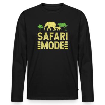 Mode Safari - African Safari Adventures - T-shirt manches longues Premium bio Homme - noir - Devant - Nico (187cm)