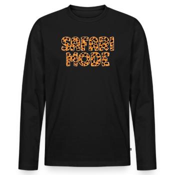 Safari Mode - African Safari Adventures - Men's Premium Organic Long Sleeve Shirt - black - Front - Nico (187cm)