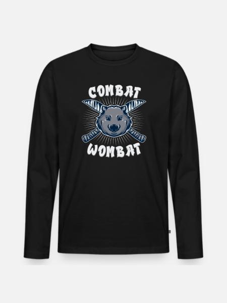 Funny Australian Wombat Saying - Men's Premium Organic Long Sleeve Shirt - black