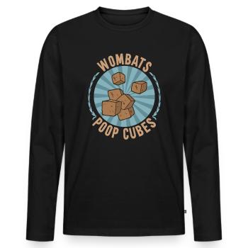Drôle de dicton wombat australien - T-shirt manches longues Premium bio Homme - noir - Devant - Nico (187cm)