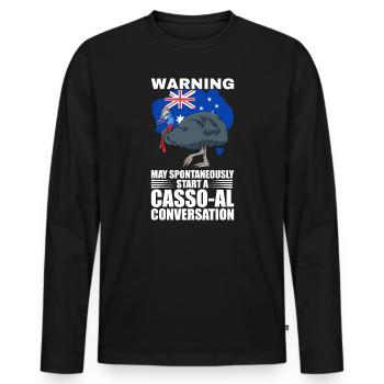 Retro Cassowary Bird Vintage Cassowaries - Men's Premium Organic Long Sleeve Shirt - black - Front - Nico (187cm)