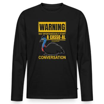 Retro Cassowary Bird Vintage Cassowaries - Men's Premium Organic Long Sleeve Shirt - black - Front - Nico (187cm)