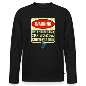 Retro Cassowary Bird Vintage Cassowaries - Men's Premium Organic Long Sleeve Shirt - black - Front - Nico (187cm)