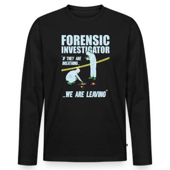 Crime Scene Investigator Forensics True Crime Fan Crime - T-shirt manches longues Premium bio Homme - noir - Devant - Nico (187cm)