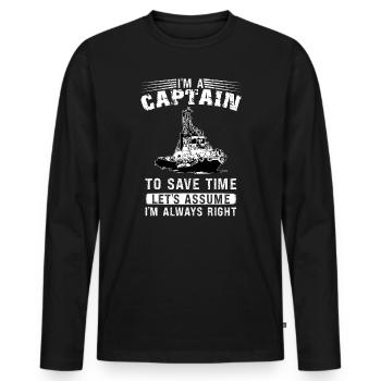 Schlepper Schleppboot Tug Life - T-shirt manches longues Premium bio Homme - noir - Devant - Nico (187cm)