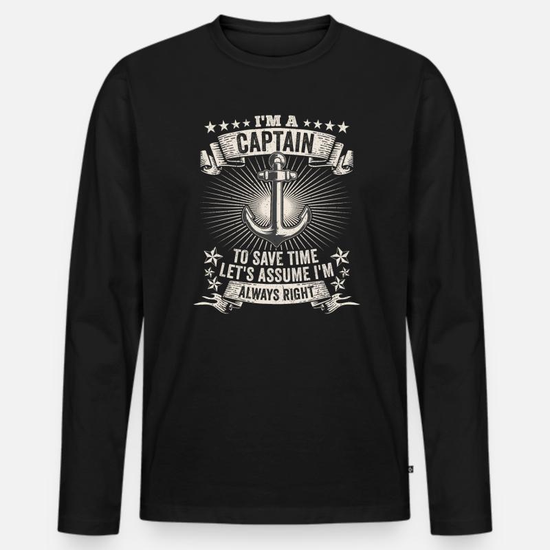 Schlepper Schleppboot Tug Life - Männer Premium Bio Langarmshirt - Schwarz