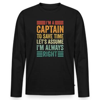 Schlepper Schleppboot Tug Life - T-shirt manches longues Premium bio Homme - noir - Devant - Nico (187cm)