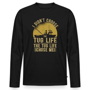 Schlepper Schleppboot Tug Life - T-shirt manches longues Premium bio Homme - noir - Devant - Nico (187cm)