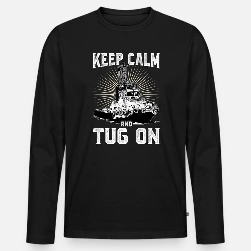 Schlepper Schleppboot Tug Life - Männer Premium Bio Langarmshirt - Schwarz