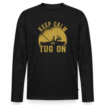 Schlepper Schleppboot Tug Life - T-shirt manches longues Premium bio Homme - noir - Devant - Nico (187cm)