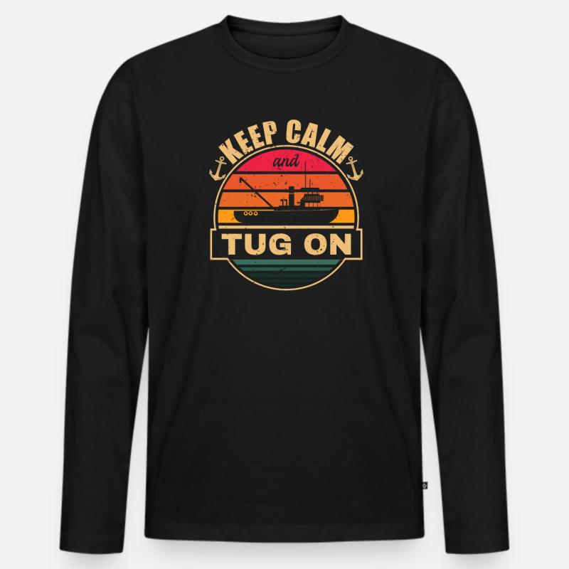 Schlepper Schleppboot Tug Life - Männer Premium Bio Langarmshirt - Schwarz