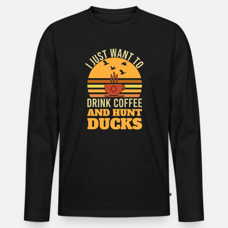 Entenjagd Saison Jäger Vogeljagd - Männer Premium Bio Langarmshirt - Schwarz