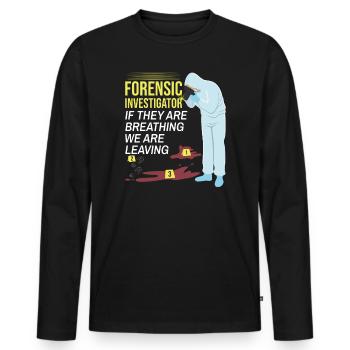 Forensic Technician Crime Scene Investigator Forensic Sentence - Men's Premium Organic Long Sleeve Shirt - black - Front - Nico (187cm)